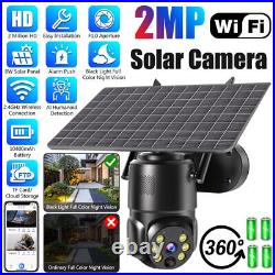 1080P IP Solar Wireless WIFI Outdoor CCTV PTZ Smart Home Security IR Camera UK