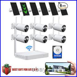 10CH Wireless WiFi Home Security System Outdoor Solar Rechargeable Battery Cams