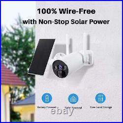 10CH Wireless WiFi Home Security System Outdoor Solar Rechargeable Battery Cams