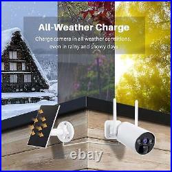 10CH Wireless WiFi Home Security System Outdoor Solar Rechargeable Battery Cams