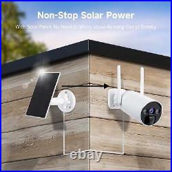 10CH Wireless WiFi Home Security System Outdoor Solar Rechargeable Battery Cams