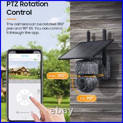 1296P IP Camera 4G/WIFI Outdoor CCTV Smart Home Security Solar Power IR PTZ Cam