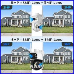 1/4x6MP Smart IP Camera WIFI Outdoor CCTV PTZ Security Home Wireless IR Cam IP65