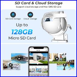 1/4x6MP Smart IP Camera WIFI Outdoor CCTV PTZ Security Home Wireless IR Cam IP65