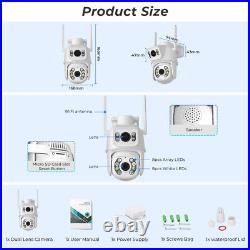 1/4x6MP Smart IP Camera WIFI Outdoor CCTV PTZ Security Home Wireless IR Cam IP65