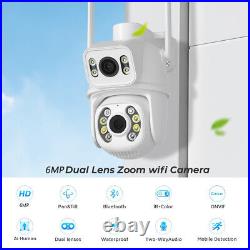 1/4x6MP Smart IP Camera WIFI Outdoor CCTV PTZ Security Home Wireless IR Cam IP65