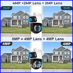 1/4x8MP Smart IP Camera WIFI Outdoor CCTV PTZ Security Home Wireless IR Cam IP65