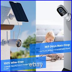 2K Outdoor Solar Wireless Security Camera System WiFi Home Battery CCTV Indoor