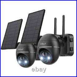 2PCS ieGeek Outdoor 360° Wireless Solar Security Camera Home WiFi Battery CCTV