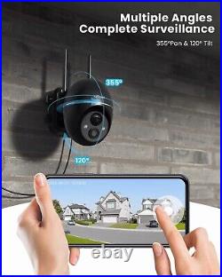 2PCS ieGeek Outdoor 360° Wireless Solar Security Camera Home WiFi Battery CCTV