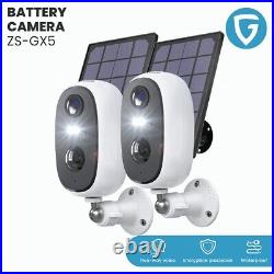 2PCS ieGeek Outdoor Wireless Solar Security Camera Home WiFi Battery CCTV System