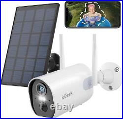 2PCS ieGeek Outdoor Wireless Solar Security Camera WiFi Home Battery CCTV System