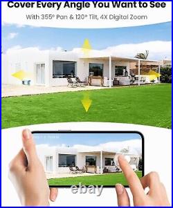 2PCS ieGeek Wireless Outdoor Security Camera 360° Home WiFi Battery CCTV System