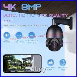 360° 8MP 4K Outdoor PoE PTZ IP Camera Security 50X Zoom CCTV Smart Home IR80m