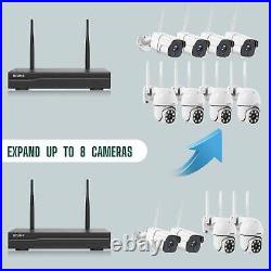 3MP Wireless Security Camera System Outdoor 1TB for 24/7 Recording Smart Home