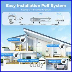 4K PoE Home Security CCTV Camera System Dual Lens 10x Zoom PTZ Set 8CH NVR 3TB