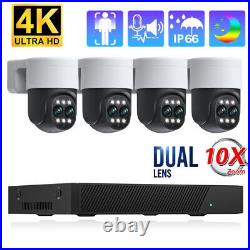 4K PoE Home Wired CCTV Security Camera System 10x Zoom Smart Night Vision Record