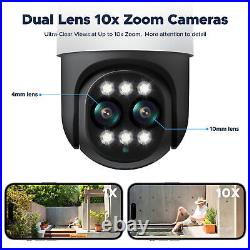 4K PoE Home Wired CCTV Security Camera System 10x Zoom Smart Night Vision Record