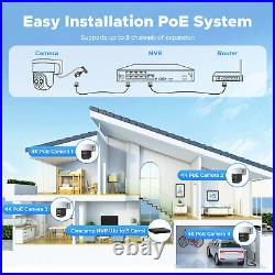 4K PoE Home Wired CCTV Security Camera System 10x Zoom Smart Night Vision Record