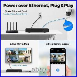 4K PoE Wired Security Camera System for Home Surveillance Protection No Internet