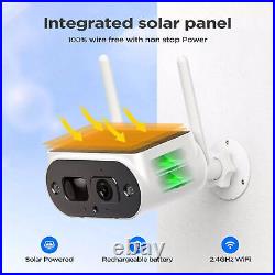 4MP Solar Powered Security Camera System Wireless Outdoor with Monitor for Home