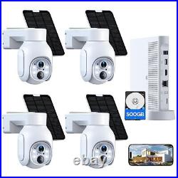 4MP Wireless Outdoor Solar Security Camera System Home 10CH 4K NVR & 500GB HDD