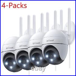 4PCS ieGeek Outdoor 2K 360°PTZ Security Camera Home Wireless WiFi CCTV System UK