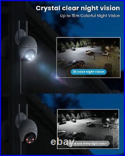 4PCS ieGeek Outdoor 2K 360°PTZ Security Camera Home Wireless WiFi CCTV System UK