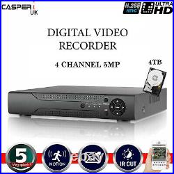 5MP CCTV DVR 4 Channel AHD 1920P Smart Digital Video Recorder VGA HDMI BNC UK