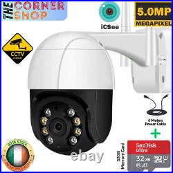 5MP Smart WIFI Calving Camera Outdoor PTZ IP Speed Dome CCTV Home Security 32GB