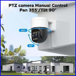 8MP CCTV Camera PoE System 4x IP PTZ Camera Dual Lens Home Security 8CH NVR Kit