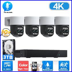 8MP PoE PTZ Security Camera Systems 4K Outdoor Home IP Surveillance CCTV NVR 3TB