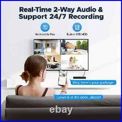 8MP PoE PTZ Security Camera Systems 4K Outdoor Home IP Surveillance CCTV NVR 3TB