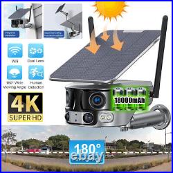 8MP WIFI Solar Power Battery Camera Dual Lens Night Vision Home Security Camera