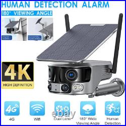 8MP WIFI Solar Power Battery Camera Dual Lens Night Vision Home Security Camera