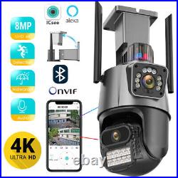 8MP Wireless IP Camera WIFI Outdoor CCTV PTZ Smart Home Security IR Cam IP66 UK