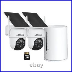 ANRAN Solar Battery Security Camera Wireless Home System Outdoor CCTV Camera 64G