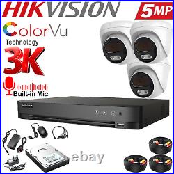 HIKVISION 5MP AUDIO MIC CAMERA ColorVU CCTV SECURITY SYSTEM Outdoor Night Vision