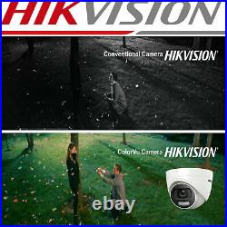 HIKVISION 5MP CCTV SECURITY CAMERA 3K SYSTEM AUDIO MIC ColorVU Mobile view KIT