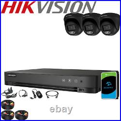 HIKVISION 5MP ColorVU CCTV SECURITY AUDIO CAMERA DVR SYSTEM Outdoor Night Vision