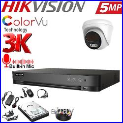 HIKVISION Audio CAMERA Colorful 5MP CCTV SECURITY SYSTEM Outdoor Night Vision UK