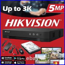 HIKVISION CCTV Camera System 4CH DVR Home Outdoor Security Kit with Hard Drive