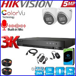 HIKVISION CCTV SECURITY SYSTEM 5MP AUDIO MIC CAMERA ColorVU 3K KIT Mobile view