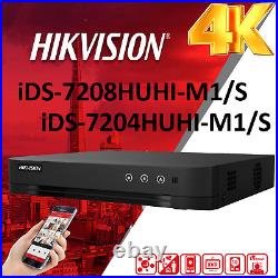 Hikvision 4K 8MP COLORVU CCTV KIT Home Audio CAMERA SYSTEM DVR + 2TB HDD IP67 UK