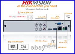 Hikvision 4K 8MP COLORVU CCTV Outdoor KIT Audio CAMERA SYSTEM DVR + 500GB HDD UK