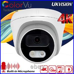 Hikvision 4K Audio CAMERA 8MP ColorVu CCTV Home SYSTEM DVR+ 500GB HDD Outdoor UK