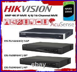 Hikvision 4K CCTV 8MP Security IP PoE Camera ColorVu System 4CH 8CH Home Outdoor