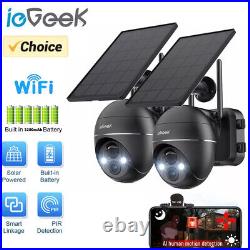 IeGeek 2K Home Security Camera Wireless Solar Battery Outdoor CCTV WIFI 360° PTZ