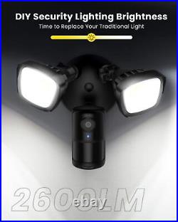 IeGeek 2K Security Floodlight Camera with PIR, Color Night Vision Wired Home CCTV