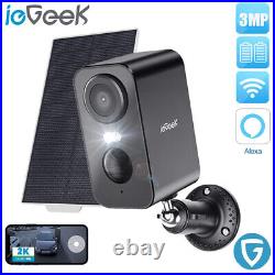 IeGeek CCTV Camera Solar Powered Wireless Outdoor WIFI Smart Home Security 3MP